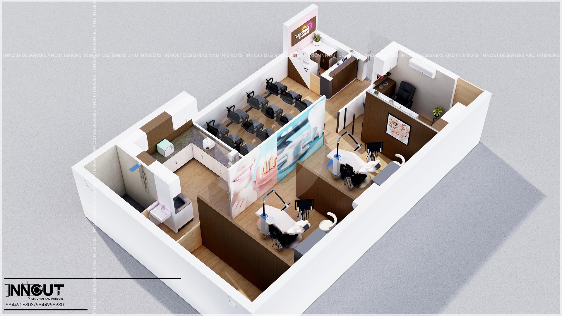 Dental Clinic 3d Floor Plan View 03